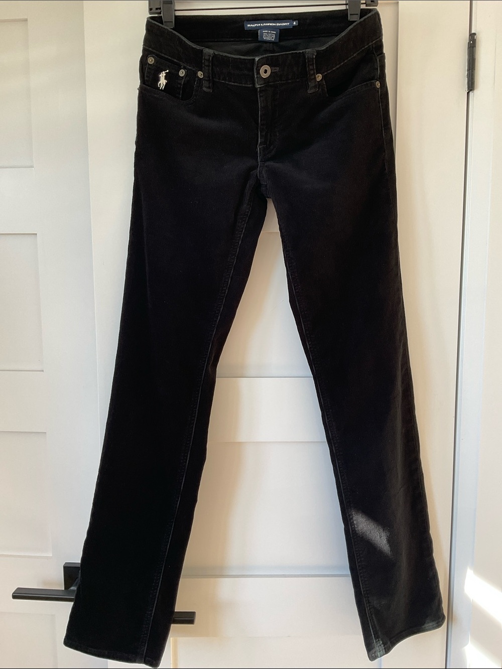 Women's Ralph Lauren Sport Classic 5 Pocket Corduroy Pant / Black / Size 4